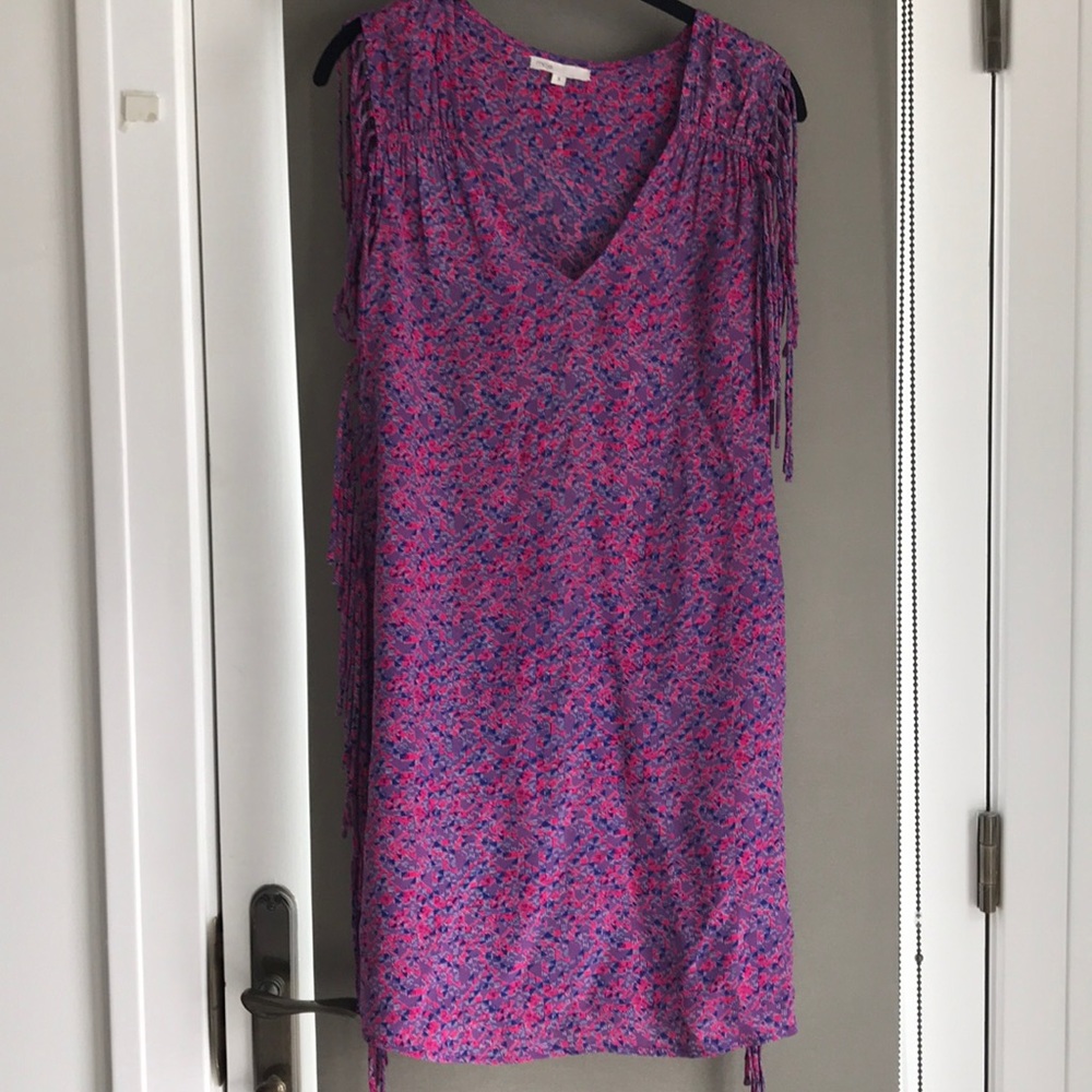 Maje abstract fringe dress, S